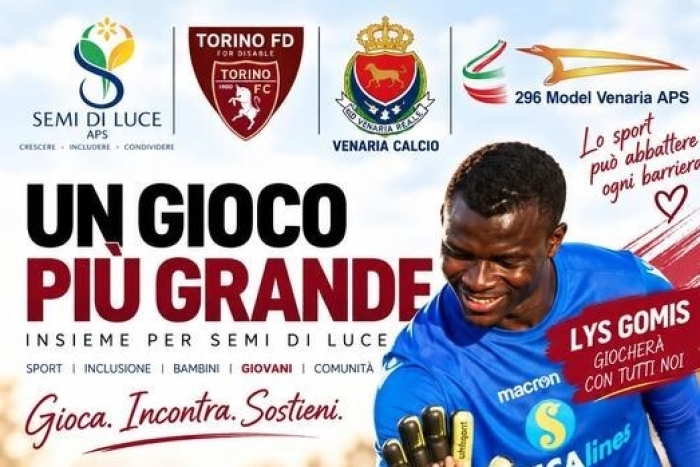 Venaria Reale, Lys Gomis incontra i bambini per l’evento solidale di Semi di Luce APS